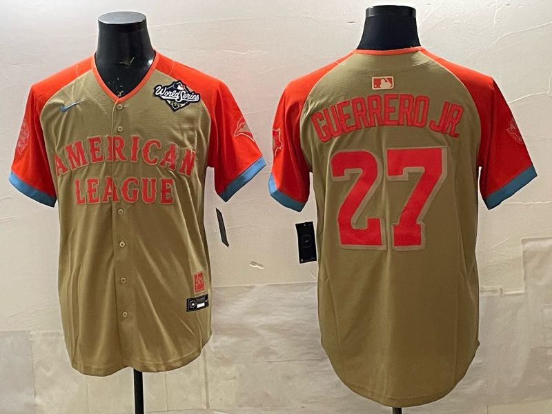 Men 2025 Toronto Blue Jays #27 Guerrero Jr orange Nike MLB Jersey 0022